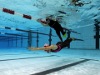 Jana Strain on her way to a new Canadian and Pan-American record in Dynamic Apnea with Fins (181 metres) at the AIDA World Indoor Freediving Championships in Aarhus, Denmark