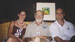 Mandy and Tom with freediving pioneer Bob Croft