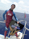 Matt Charlton on a training day off Grand Cayman