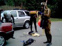 Freedivers getting dressed at Whytecliff